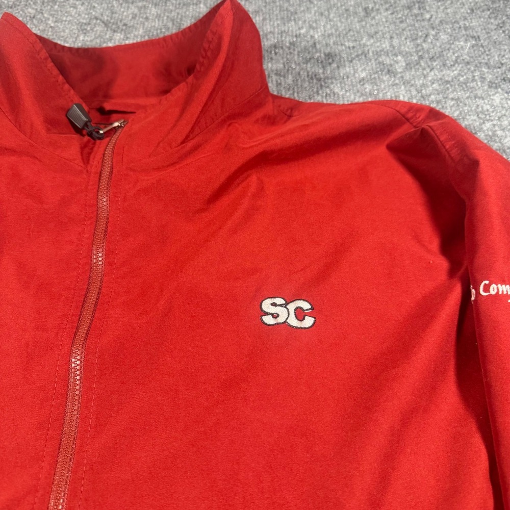 Vintage Sports Center Promo Red Quarter Zip Windbreaker Jacket Sz Mens XL